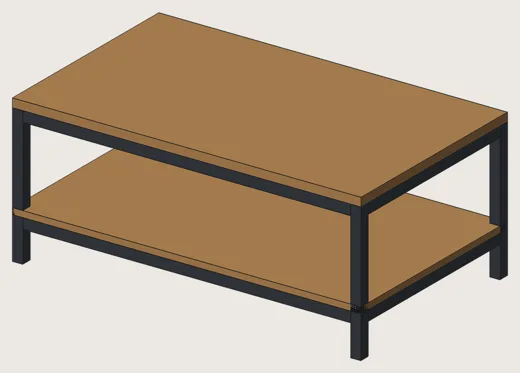 Mesa de centro com prateleira