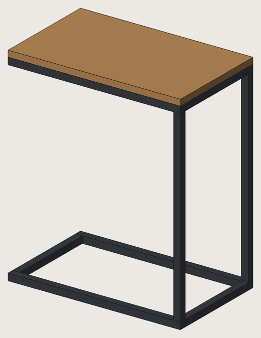 Mesa lateral em C para sofá