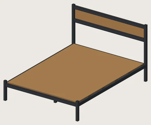 Cama casal industrial com cabeceira
